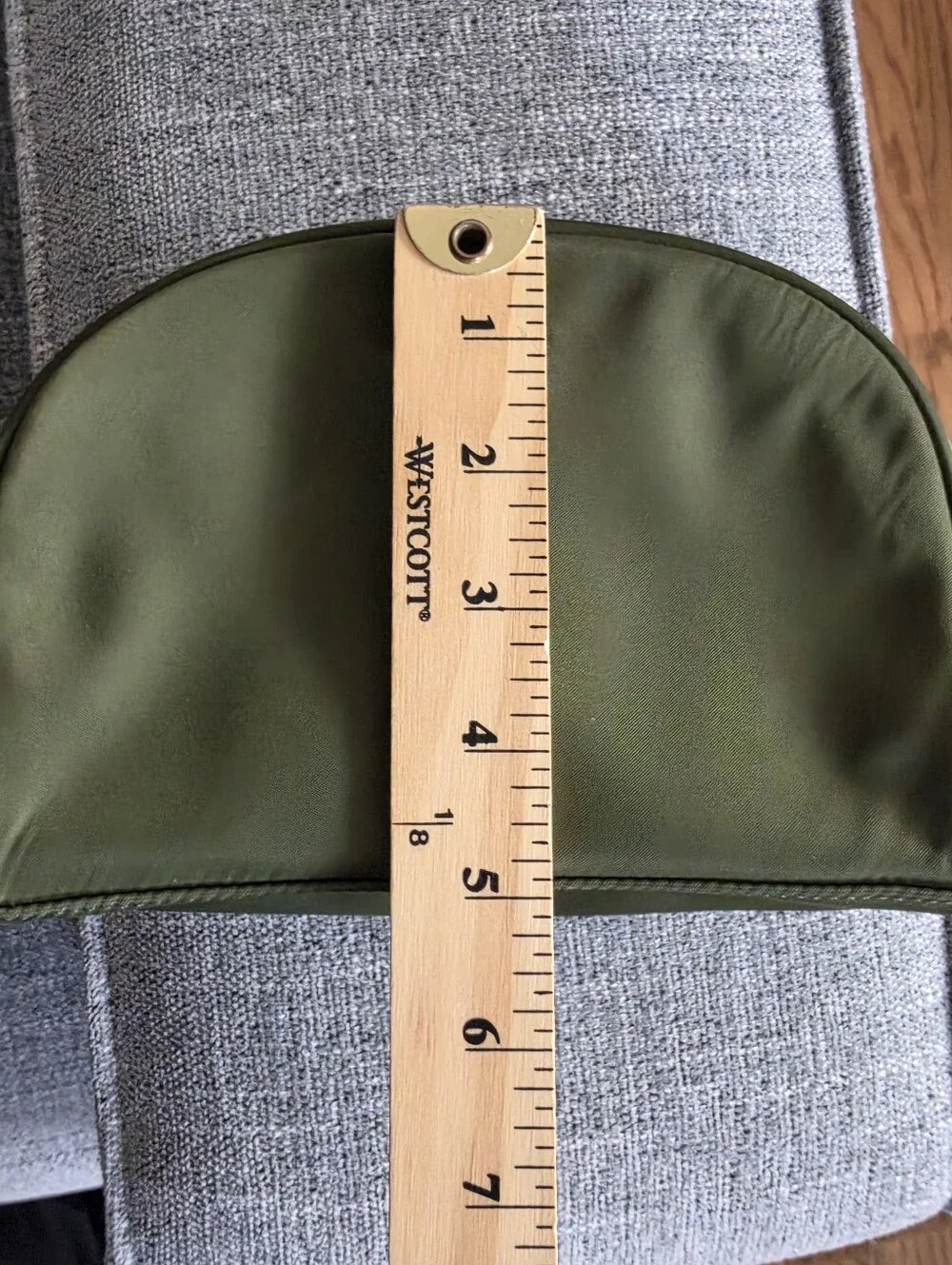 kate spade Olive Green Cosmetic Case with Gold Zipper and Black Pull